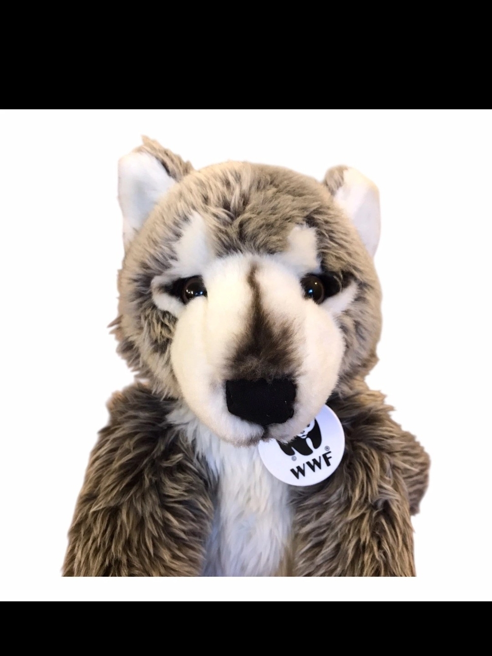 Build-A-Bear Grey and White Wolf Plush - World Wildlife Fund Series